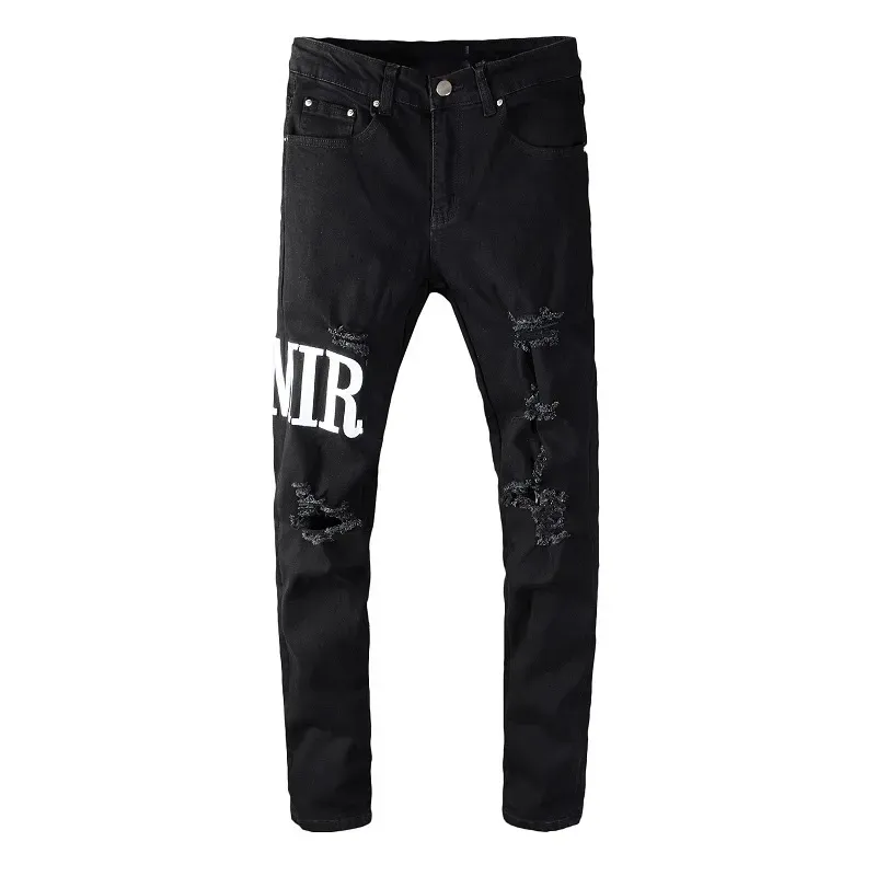 Amirs Jeans Denim-Hose für Herren, Designer-Jeans für Herren, schwarze Hose, hochwertige Qualität, gerades Design, Retro-Streetwear, lässige Jogginghose, Designer-Jogginghose