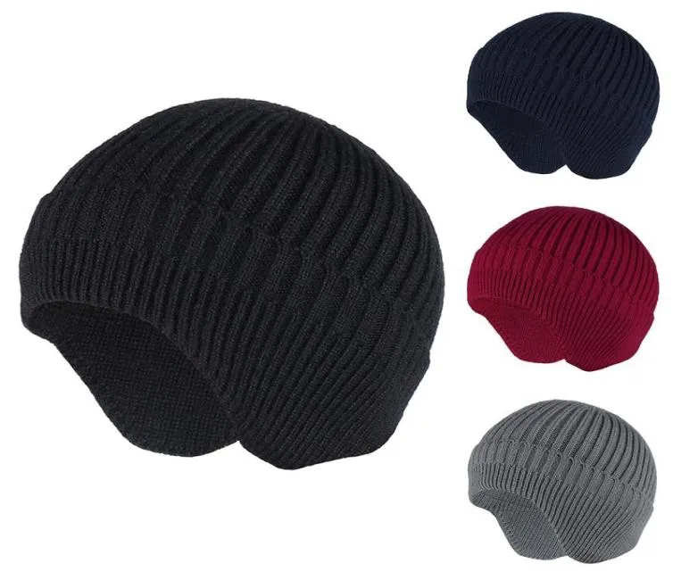 Protection des oreilles chapeaux d'hiver élégant doux bonnet chapeau pour hommes femmes classique tricot oreillette casquette chaude avec oreilles Beanies2493281