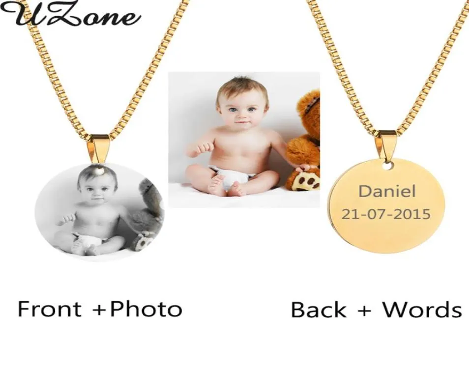Custom Engraved Blank Necklace Personalized Po Name Necklace Can Drop 4347739