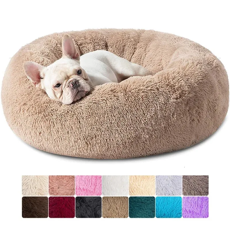 chenils stylos Super doux chien chat lit en peluche pleine taille lavable calme lit beignet lit confortable dormir artefact chute produit pour VIP 231212