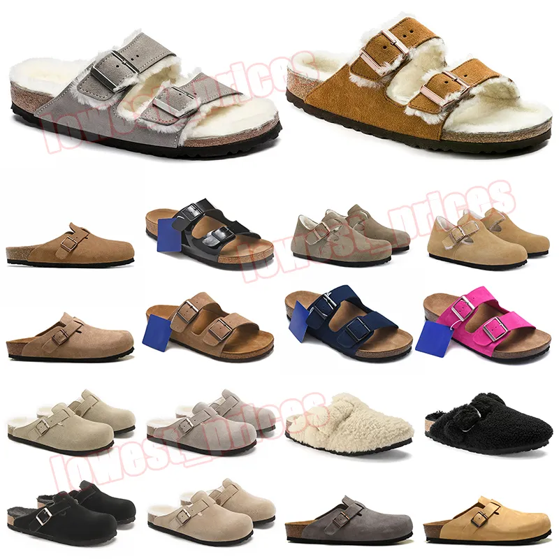 Damen-Hausschuhe, Birkin Stock-Plateau-Turnschuhe, Arizonas Pelz-Slides, Bostons Clogs, Sandalen, Slipper, warme Herren-Pelz-Slides, Freizeitschuhe, Flip-Flops, Lammfell-Wildleder Dhgate