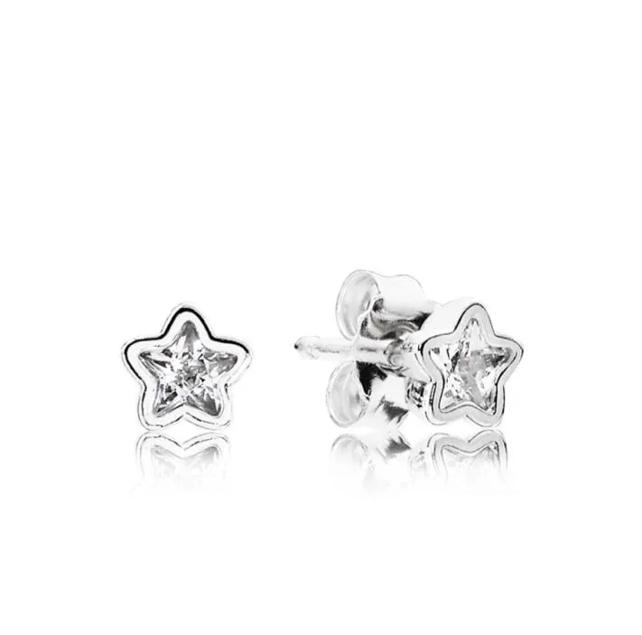 Cute shining little star Stud Earring Set Original Box for P 925 Sterling Silver Women Girls Gift Jewelry Earrings9741746