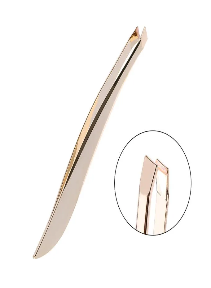 1 PCS Professionell rostfritt stål Hårborttagning Ögonbryn Eyebrow Pincezers Clip Pearl Gold Women Beauty Makeup Tools3843158