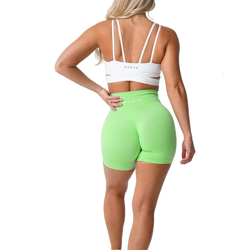 Yoga -outfit nvgtn naadloze pro shorts spandex vrouw fitness elastiek ademende hiplifting vrijetijdsporten running 231212