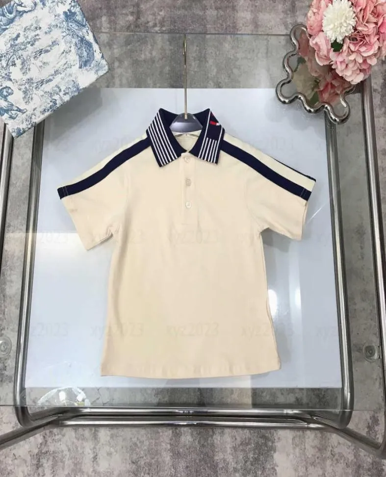 Enfants à manches courtes bébé t-shirt enfant polos été multicolore rayé design vêtements revers respirant taille 100150 CM Feb89043999