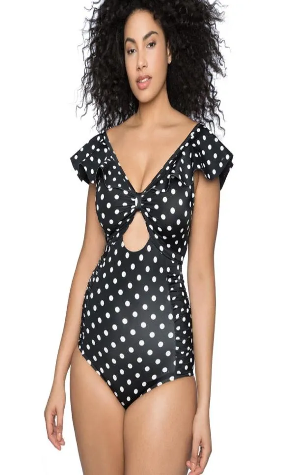 Kvinnor onepiece passar polka monokini lady 50 plus size girl simningsutrustning kvinnlig vattensporter sportkläder för dam mode c3655510