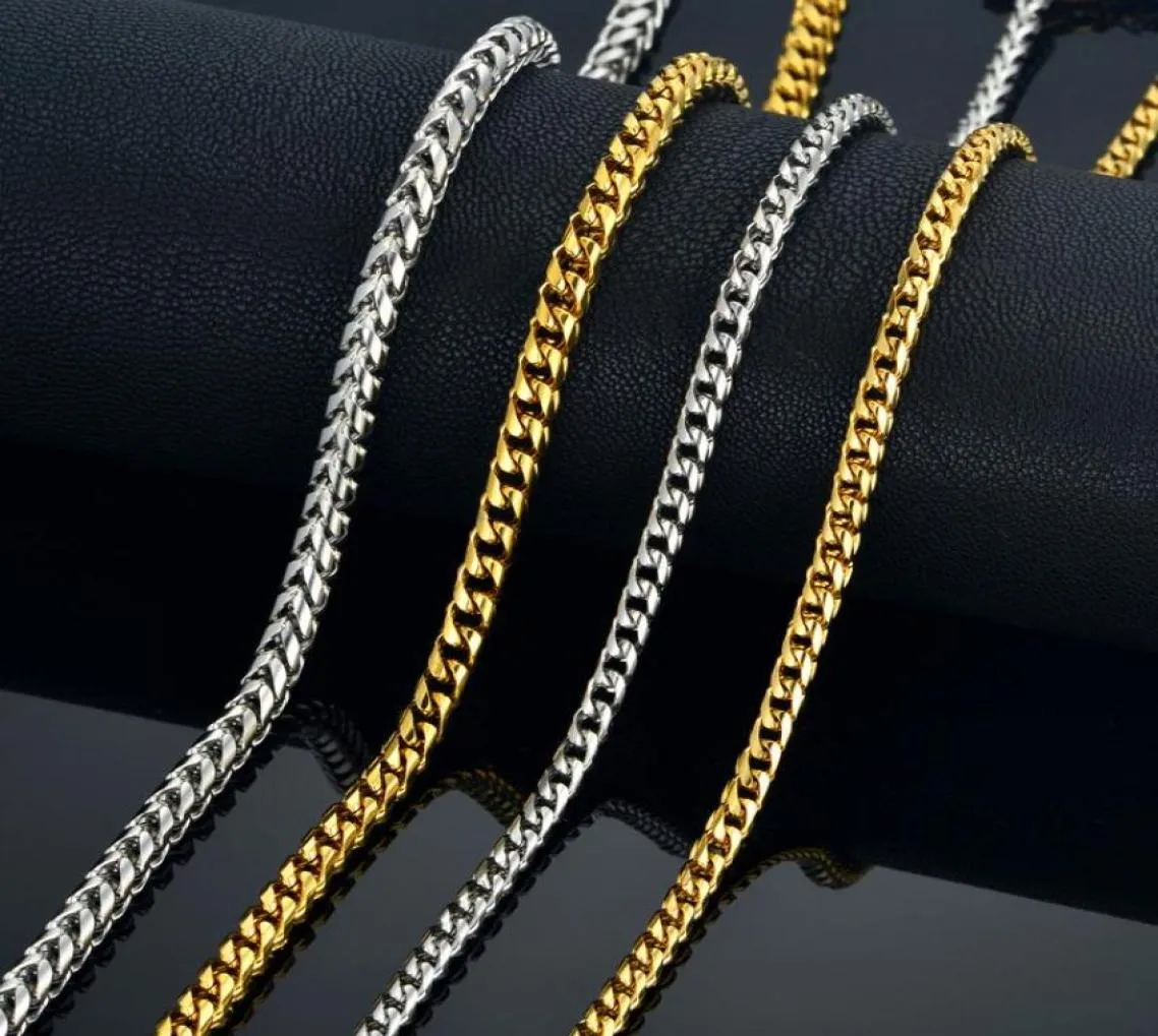 Mens Gold Chain Halsband 45mm Men039S för män 18quot 22quot 26Quot 29quot färg rostfritt stål manliga kubanska halsband C6231710