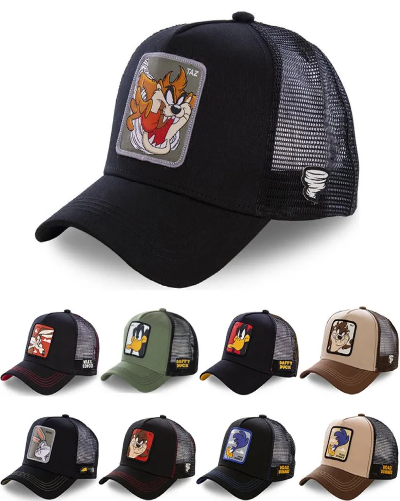 Daffy Coyote Mesh Snapback Taz Yolu Tavşan Beyzbol Kapağı Ayarlanabilir Kadınlar Erkek Anime Karikatür Şapka Kapslab Drop7917988