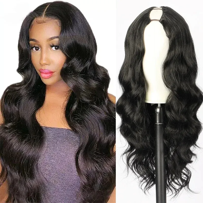 Cosplay Pruiken Kwaliteitsborging Half Hoofd Pruik Vrouwen Body Wave Clip Lang Krullend Haar Synthetische Vezels Hoofddeksel 231211