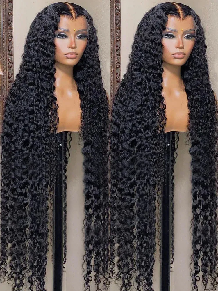 Synthetische pruiken 40 inch krullende 13x4 kanten voorkant menselijk haar pruik Braziliaanse pruiken voor vrouwen Deep Wave 13x6 HD Lace frontale pruik menselijk haar vooraf geplukt 231211