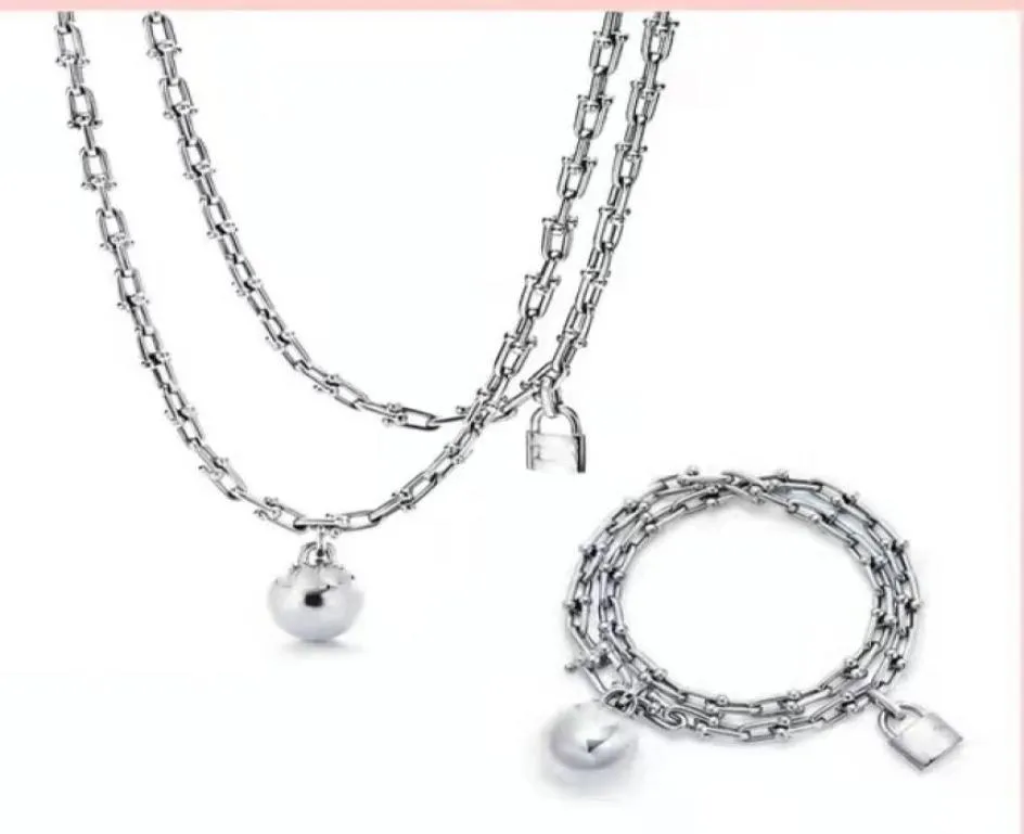 Halsband armband bolllås set hästsko hårdvara designervinnor män par mode vakt bröllop fest tacksägelse dag valentin6113875