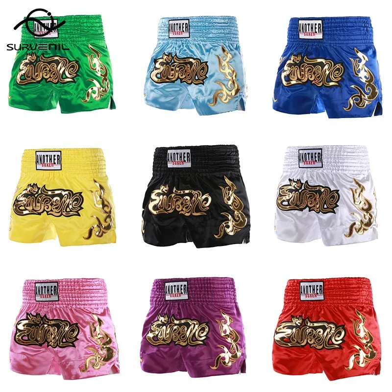 Другие спортивные товары Шорты для тайского бокса Дышащие брюки для кикбоксинга Мужчины Дети Тренировочные соревнования по ММА Игра Санда Одежда для борьбы 231212
