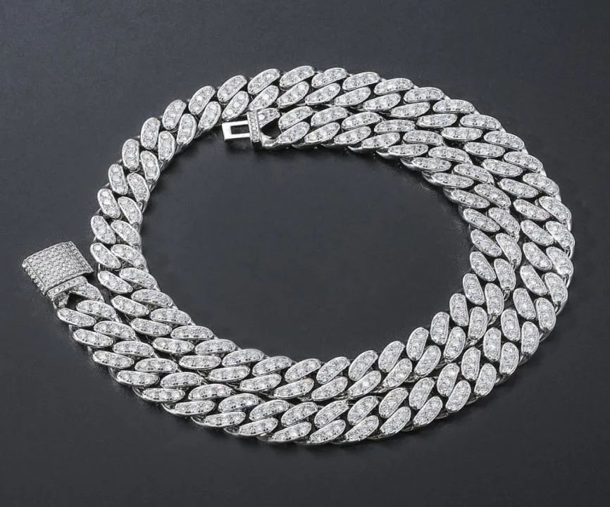 Mode Hip Hop Halskette Männer Designer Armband Kubanische Link Kette Echte Vergoldung Halsketten 1618202224 zoll Rapper Diamant Chai9097486