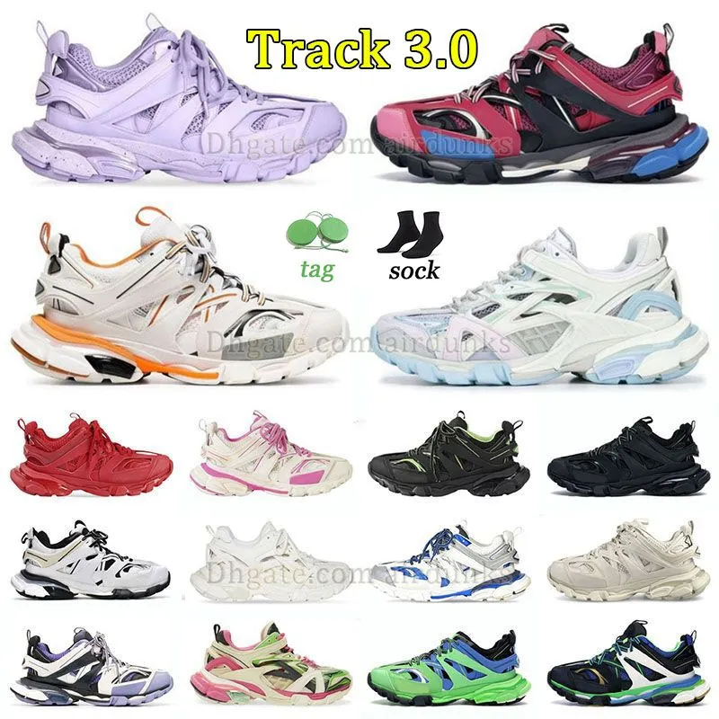 free shipping track 3 designer shoes casual trainers runner paris retro tracks 3.0 all black and white pink light blue vintage beige brown tess.s gomma leather sneakers