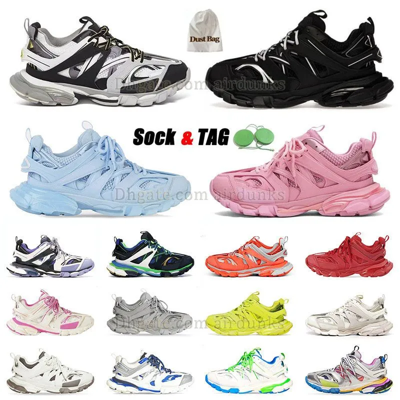 gratis verzending luxe track 3 Sneakers Casual Schoenen Tracks 3.0 Parijs Italië Merk Triple zwart leer Nylon Gedrukt Platform beroemde trainers sport Heren Dames Tennis