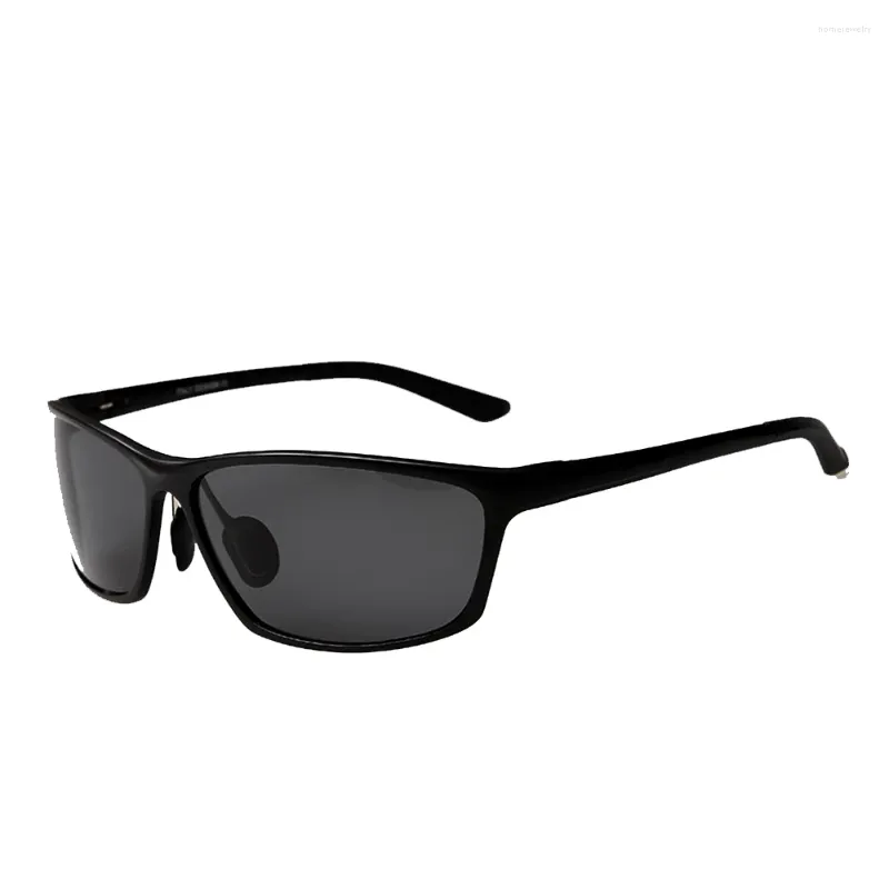 Sonnenbrille Rechteckiger Al-Mg-Metallrahmen Sonnenbrille Damen Polarisierter Spiegel Maßgeschneiderte Myopie Minus-Verschreibungslinse -1 bis -6