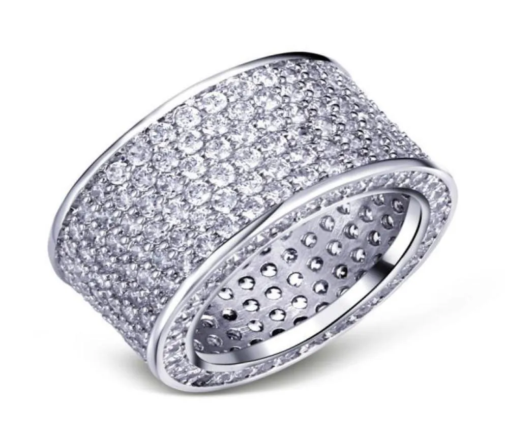 Choucong Lovers Pave Set 320pcs Diamond 10kt White Gold Filled Engagement Wedding Band Ring SZ 511 Gift9541008