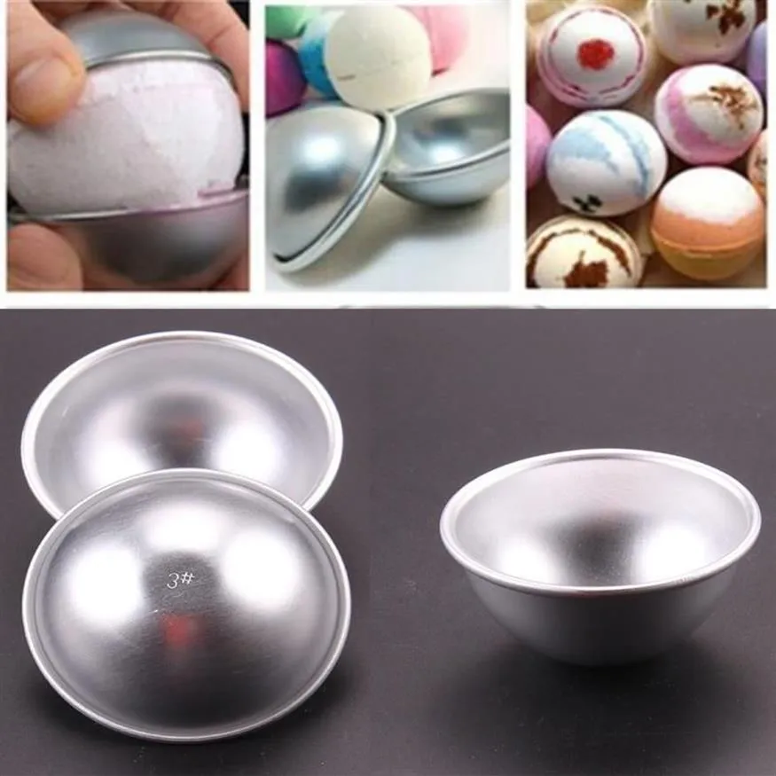 20pcs Set 3D Alüminyum Alaşım Küre Banyosu Bombası Kalıp Puding Pudings Teneke Pişir