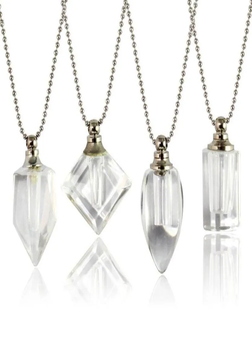 Pendant Necklaces 2PCS Clear Crystal Vials Urn Jewelry Cremation Necklace For Ashes6565309