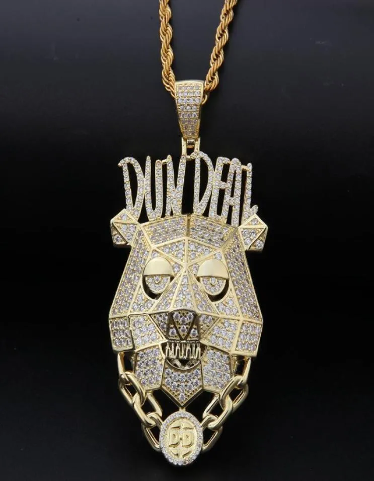 Iced Out Custom Bundeal Ожерелье с подвеской из 14-каратного желтого золота с микроасфальтовым покрытием в стиле хип-хоп для мужчин Jewelry2597965