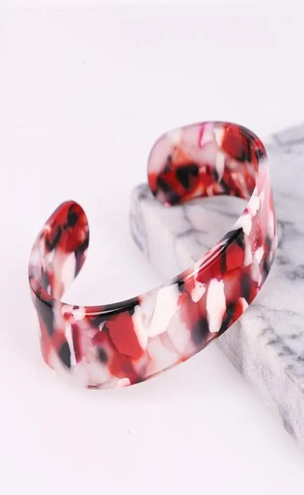 Pulseiras de resina estampadas pulseira colorida para mulheres resina boêmia moda acrílico casamento joias elegantes leopard9438954