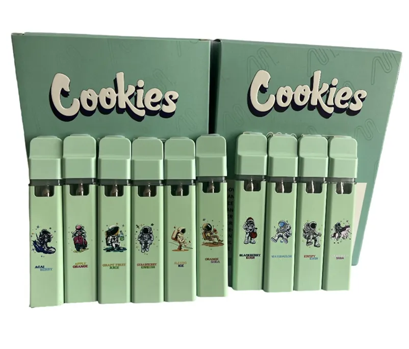 쿠키 Mintz 일회용 빈 vape 충전 가능 280mAh 1.0ml 기화기 포드 10 균주 재고 1000pcs