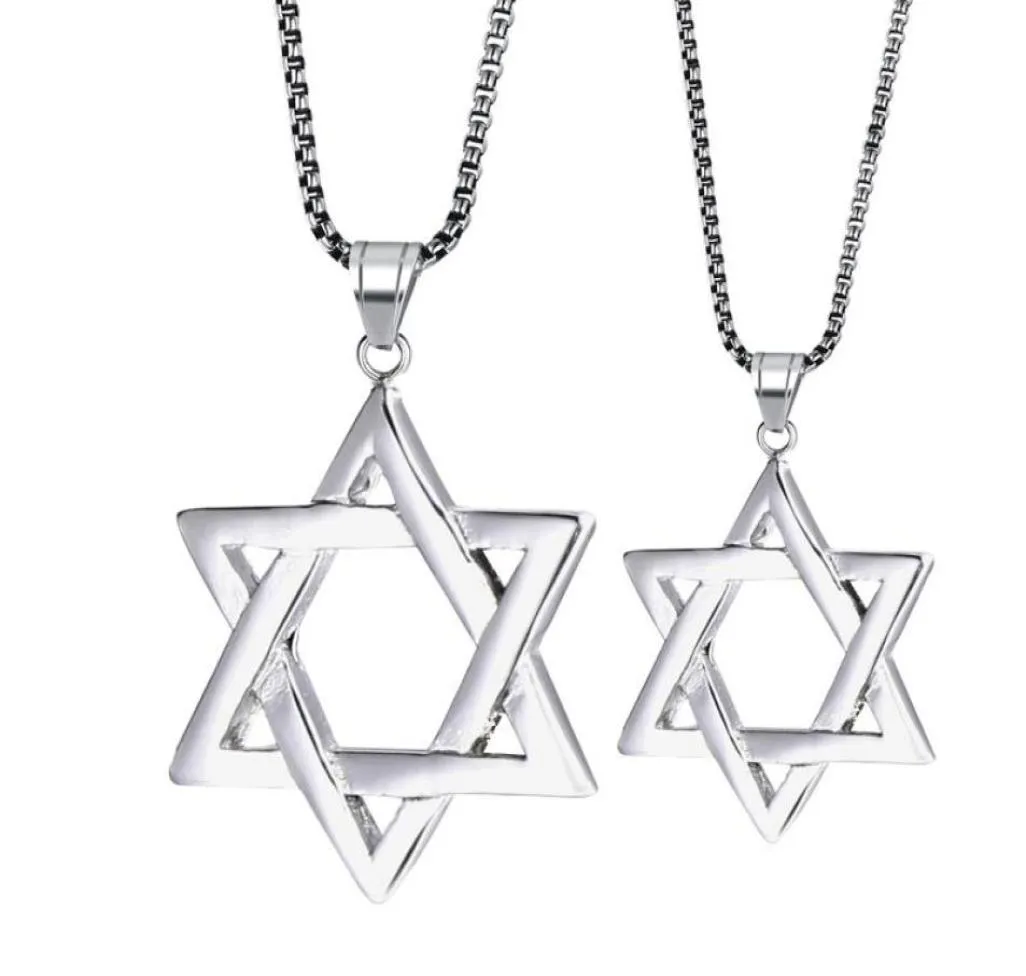 Pendant Necklaces RIR Jewish Magen Star Of David Necklace MenWomen Bat Mitzvah Gift Israel Judaica Hebrew Jewelry Hanukkah Silver1148380
