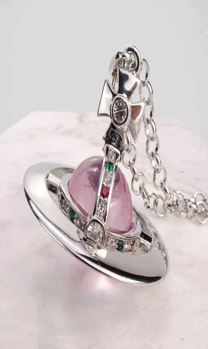 Magli di gigante in vetro in vetro in vetro a tre dimensioni rosa Collana pianeta crapata zircone oro a rame zircone femminile gioiello di moda 5637690