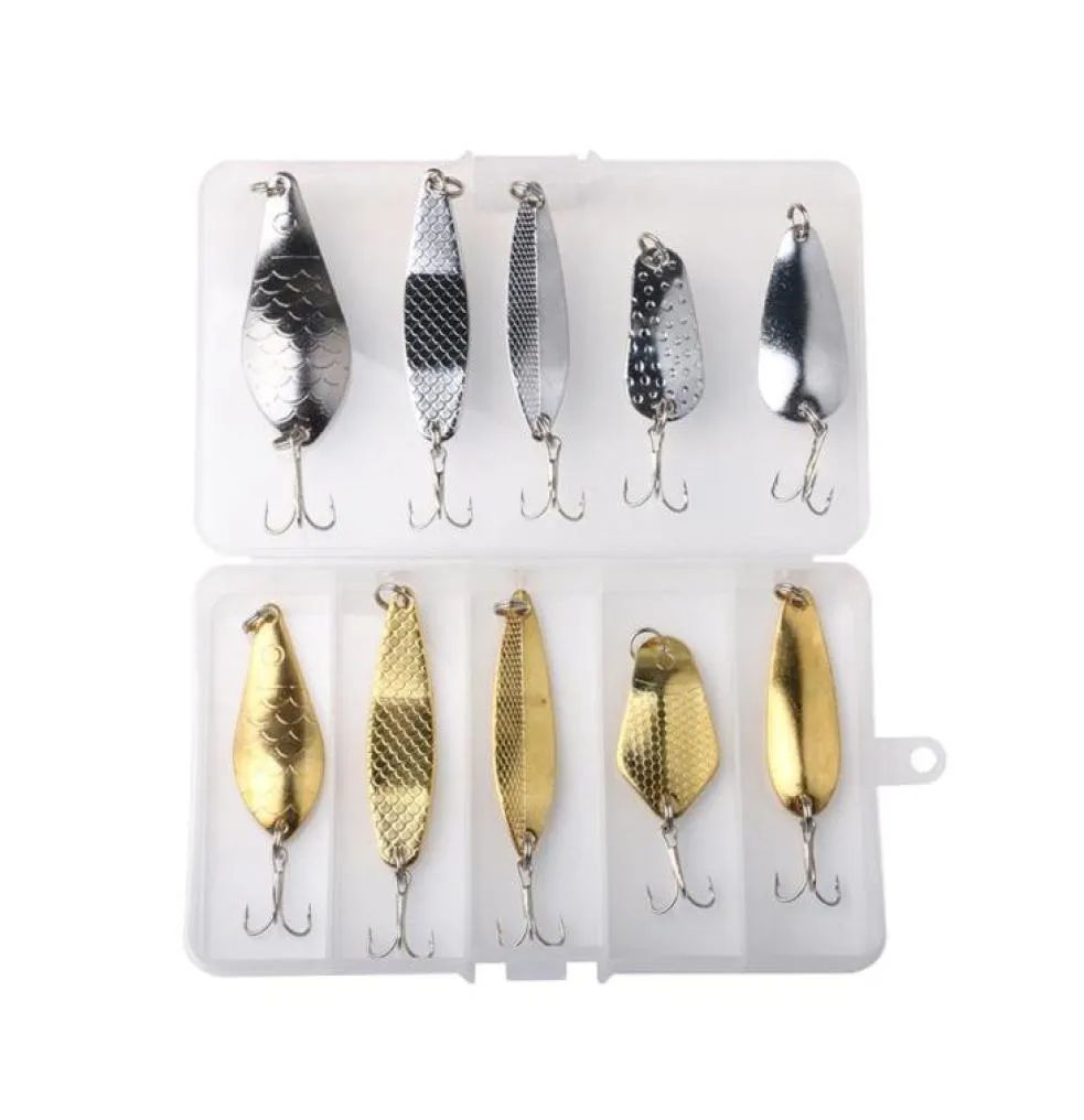 Hengjia 10st Lot Fishing Tackle Metal Bait For Trout Bass Small Hard Bait Boxed Artificial Pesca Tackle190J7738690