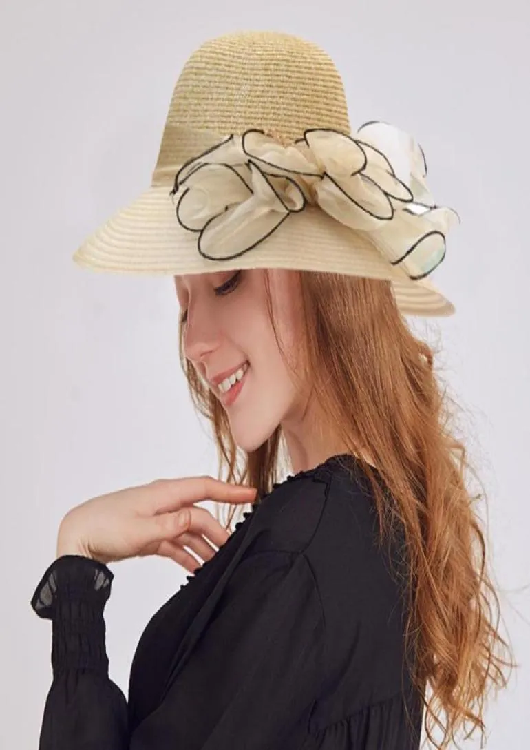Summer Hat Women Raffia Straw Cap Ladies Big Brim Sun Hat Forgirlbeach Sea Beach Hats For Women Floppy Ladies E37090932