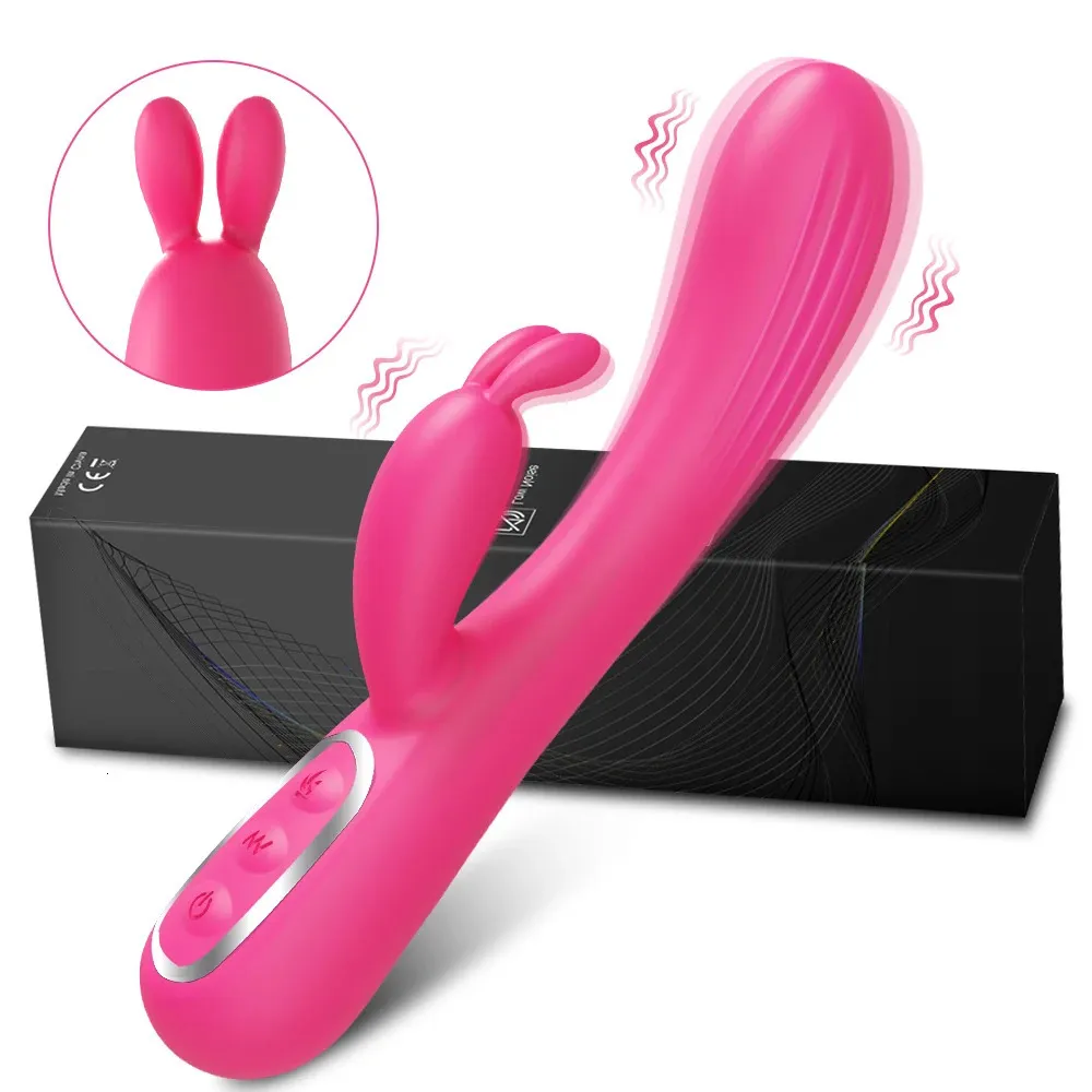 Vibradores Forte coelho vibrador para estimulação clitoriana feminina silicone Gspot vibrador brinquedo sexual 231213