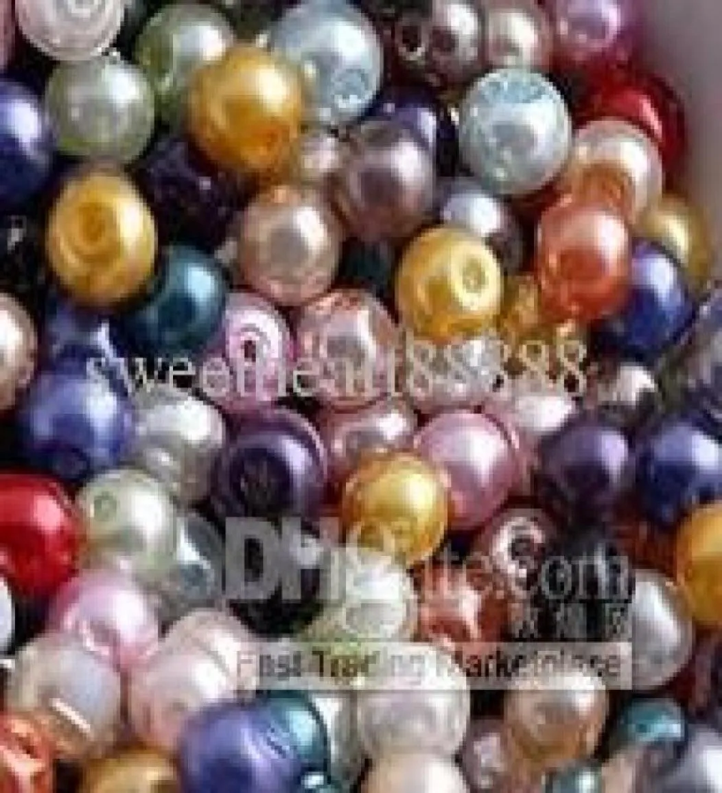 Perle di vetro imitazione perle rotonde multicolori 4mm 3000 pezzi perline sciolte gioielli fai da te bracciali adatti Necklace1724516