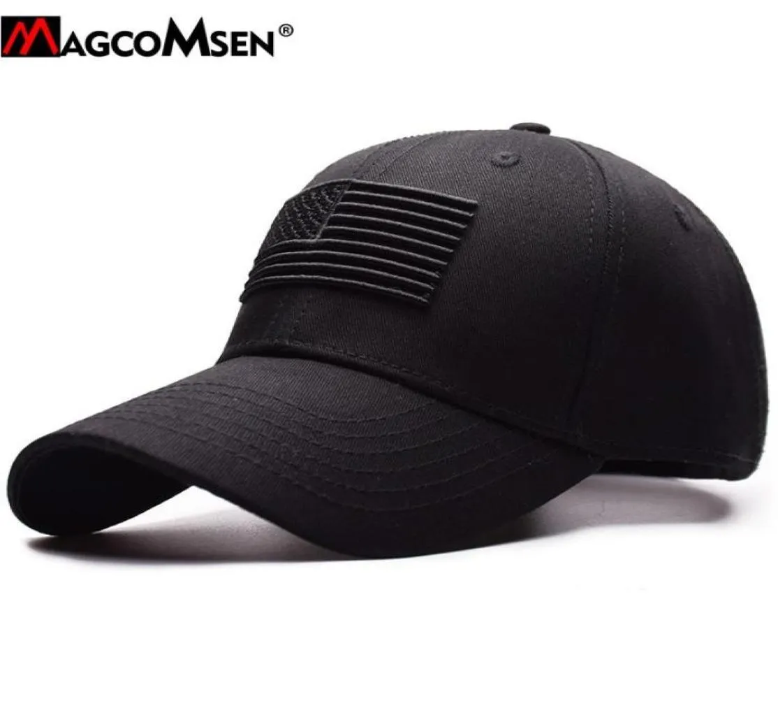 MAGCOMSEN Tactical Baseball Cap Men Summer USA Flag Sun Protective Snapback Cap Casual Golf Baseball Caps Army Hat Men3535780