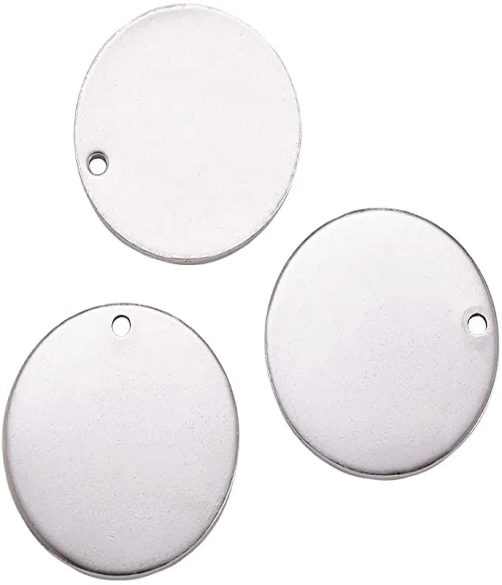 100 Uds. Dijes redondos de acero inoxidable Etiqueta de perro medalla estampado colgantes en blanco para collares DIY 8 10 12 15 18 20 25 mm fabricación de joyas 5431053