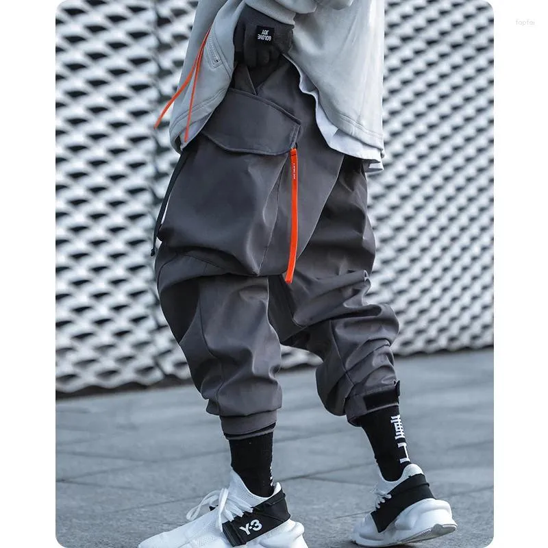 Pantalon pour hommes unisexe printemps vêtements harajuku technologie ample surdimensionné tendance hip hop cargo jogger multi-poches cordon de serrage