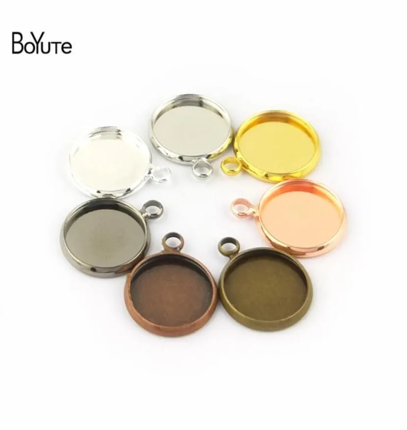 BoYuTe Whole 50 PiecesLot Fit 20MM Cameo Cabochon Base Settings Diy Pendant Blank Bezel Tray Jewelry Accessories5547773