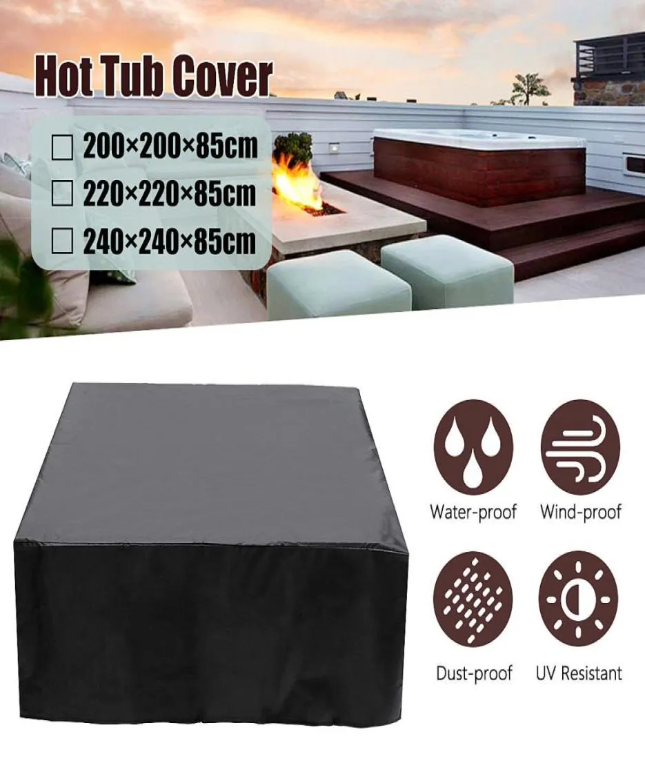 غلاف الغبار العالمي غلاف الغبار المقاوم للماء Jacuzzi UV Proof Allweather SPA Cover Cap Captector Spring Snow Rain Dust Covers1584163