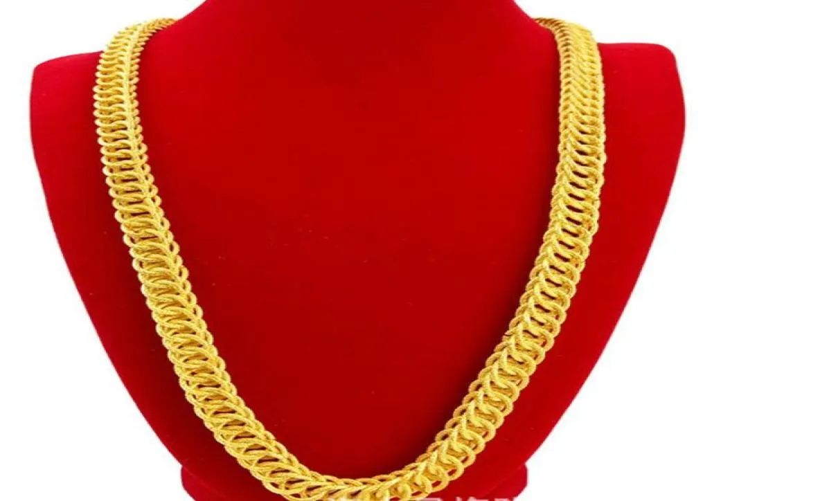 Hip Hop Mens Necklace Dragon Chain 18K gult guldfylld manlig solid halsband 23 tum Rockstil Tillbehör smycken7422722