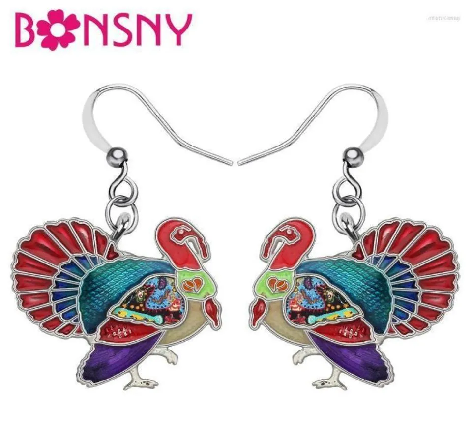 Dangle Kronleuchter Emaille Legierung süßes Thanksgiving Chicken Henne Truthahn Ohrringe fallen Modeschmuck für Frauen Mädchen Teenager Party G8463614