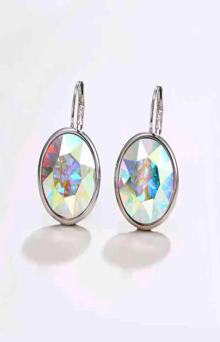 Boucles d'oreilles Bella blanches pour femmes, en vrai cristal de la mode autrichienne, accessoires de bijoux de fête, cadeau pour filles 5524385