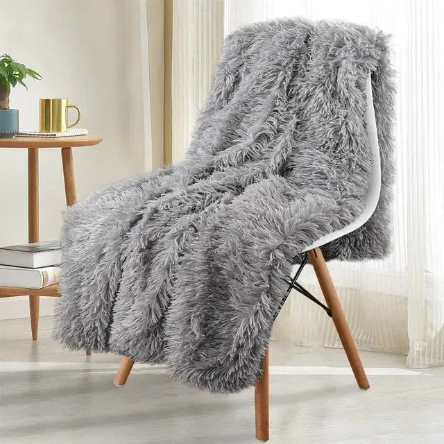 Blankets Thickened Fluffy Blanket Warm winter Bedspread on the bed Stitch plaid sofa cover Double side blankets and throws for Home decor 231213