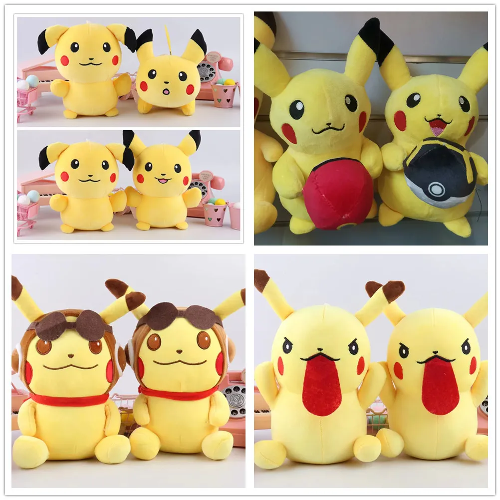 جملة 20 سم برمجيات مجانية لطيفة Pika Pika Plush Toys Girls Sleeping Pillow Doll Doll