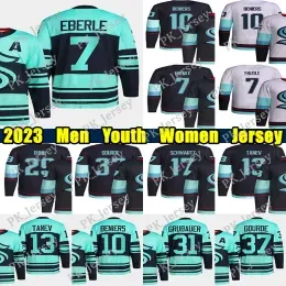 ''Kraken''#7 Reverse Retro hockey jersey #31 Grubauer #37 Gourde Matty Beniers Jaden Schwartz Jared McCann Brando