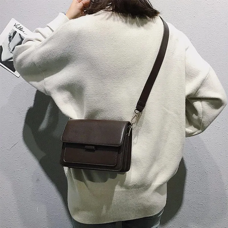 Evening Bags Vintage Shoulder Bags Fashion Crossbody Bag for Woman Female Messenger Handbags INS Design PU Leather Bags Black/Coffee/Brown 231213