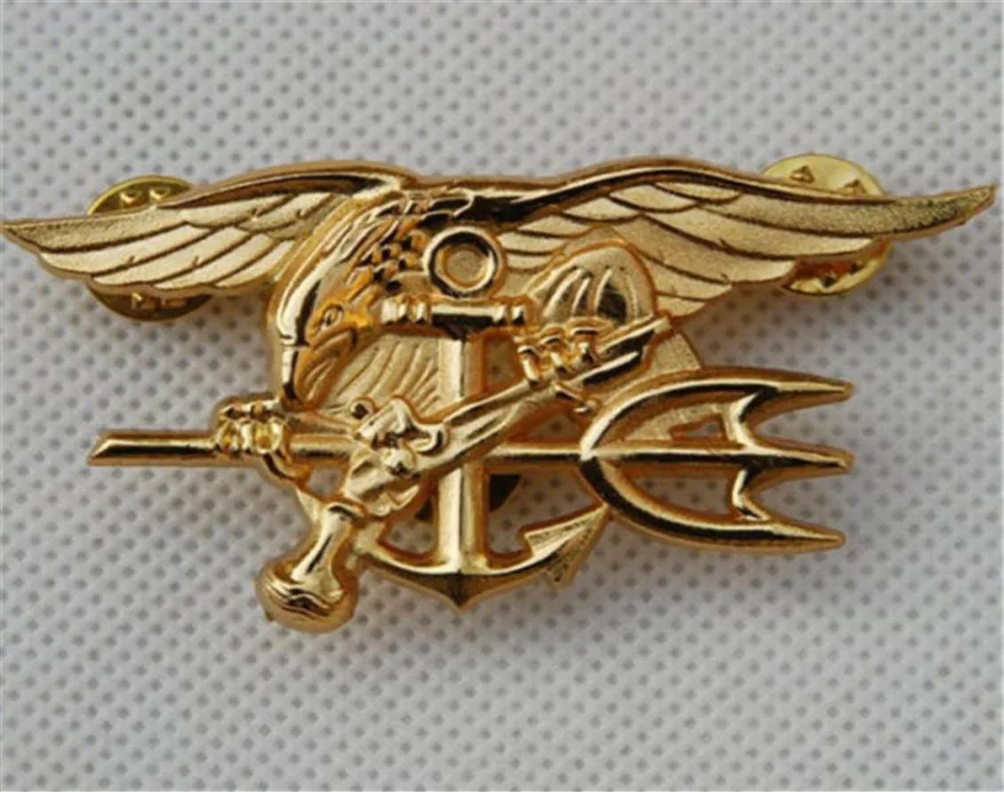 US Navy Seal Eagle Anchor Trident Mini Medal Uniform Insignia Badge Gold Badge Halloween Cosplay Toy191p9978511