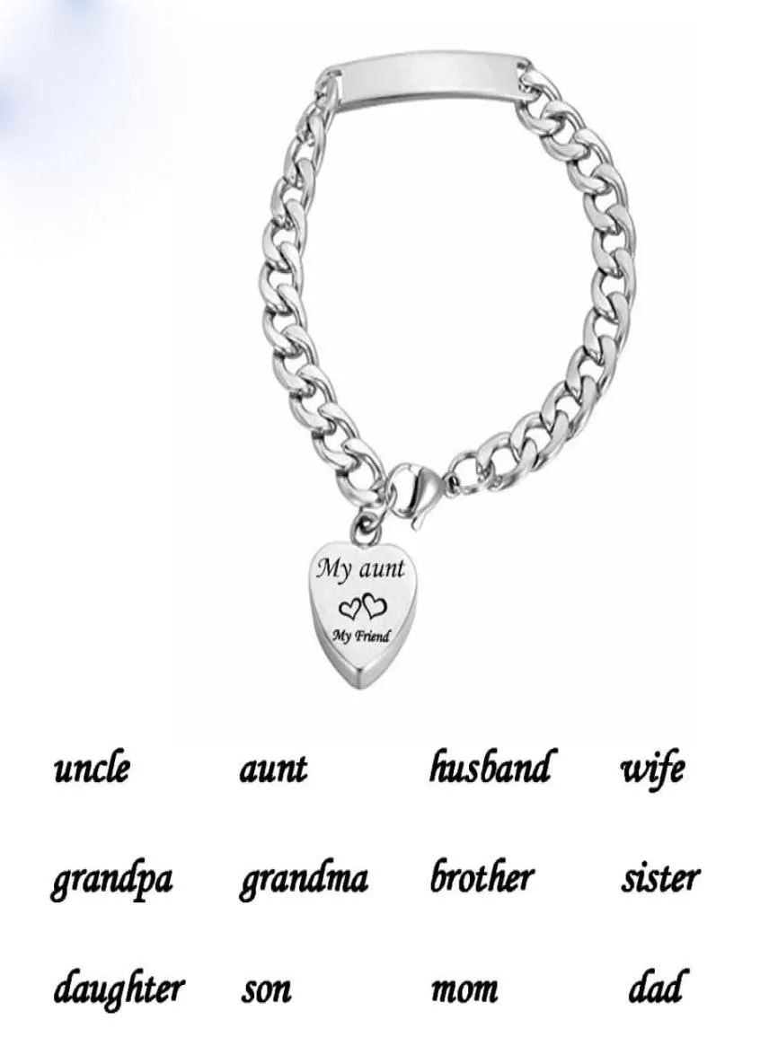 Memorial Urn Bracelet my dad and my mom Stainless Steel Cremation Urn Silver Bracelet for Ashes Keepsake Jewelry stainless steel3283596