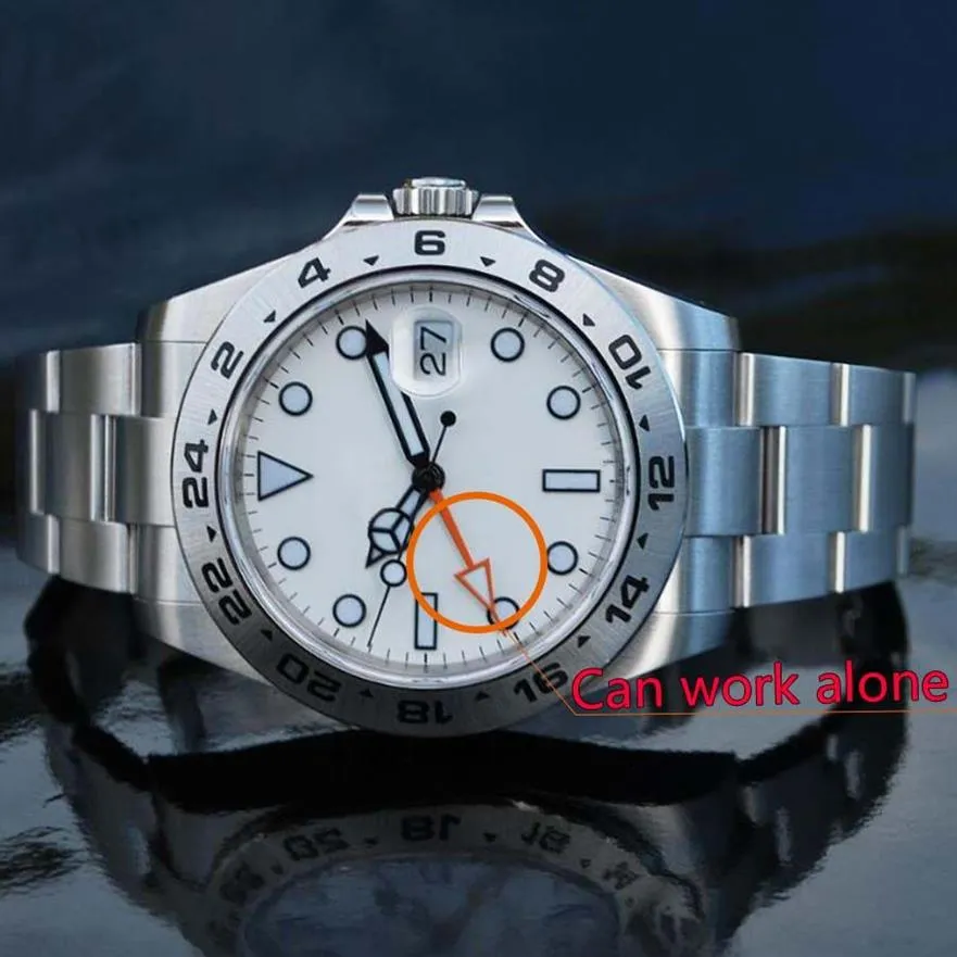 2 Färgval 42mm 2813 Rörelse med Asien 2813 Modifierad Explorer White Dial Black II MEN Watch Watches264Z