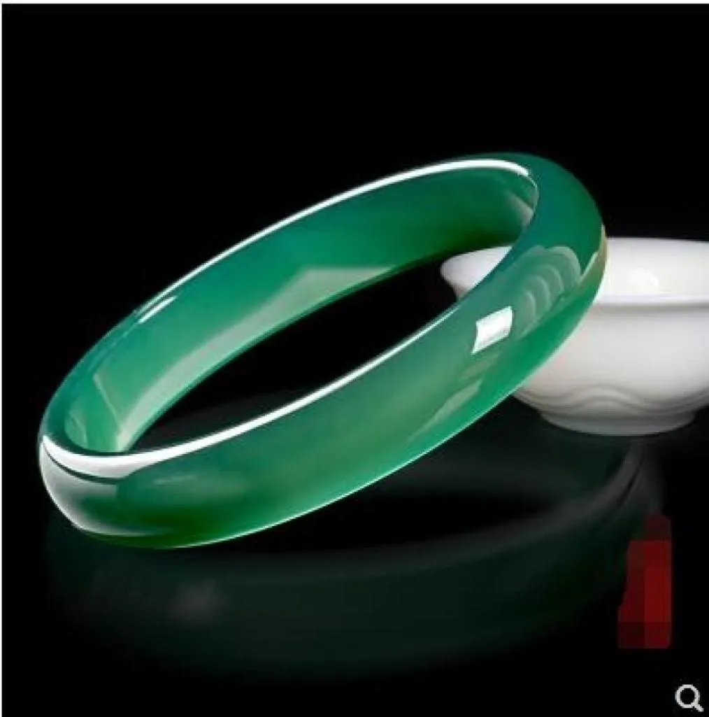 Bracelet médullaire en jade vert Yang de type glace en jadéite, agate verte, 9639494