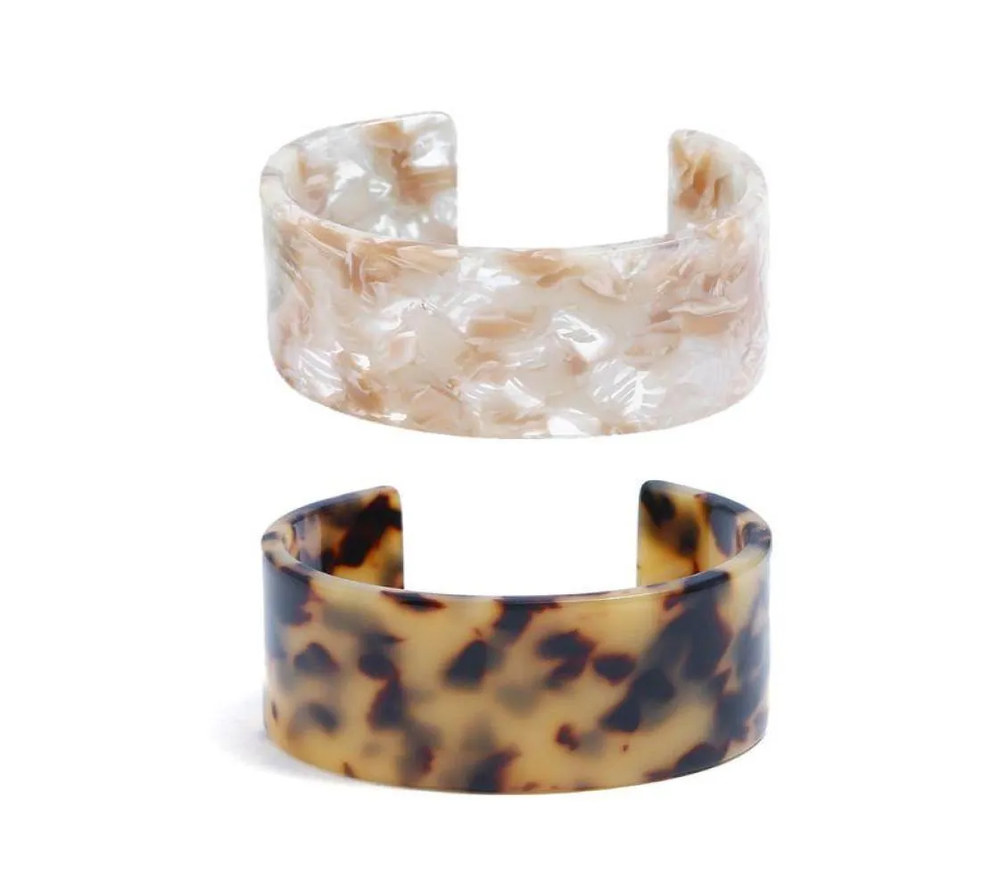 チャームブレスレットJavrick Acrylic Tortoise Shell wide Brown Leopard Print Fashion Jewelry Lady Ring7814287