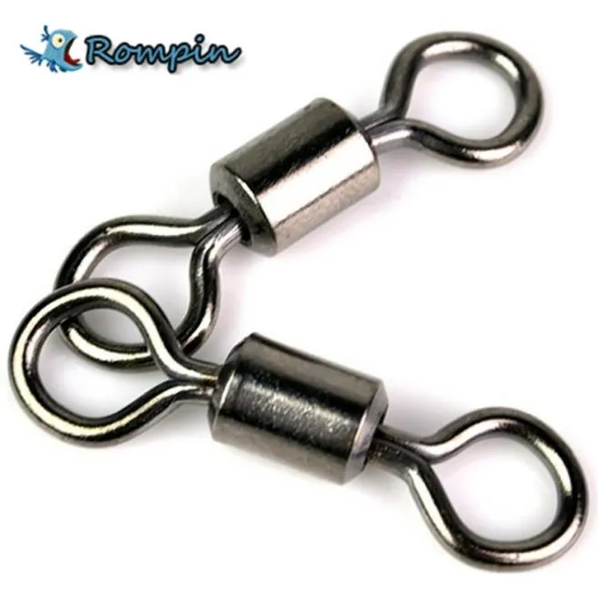 Rompin 50PCS Ball Bearing Swivel Solid Rings Fishing Connector 1CM Length Ocean Boat Fishing Hooks7206352